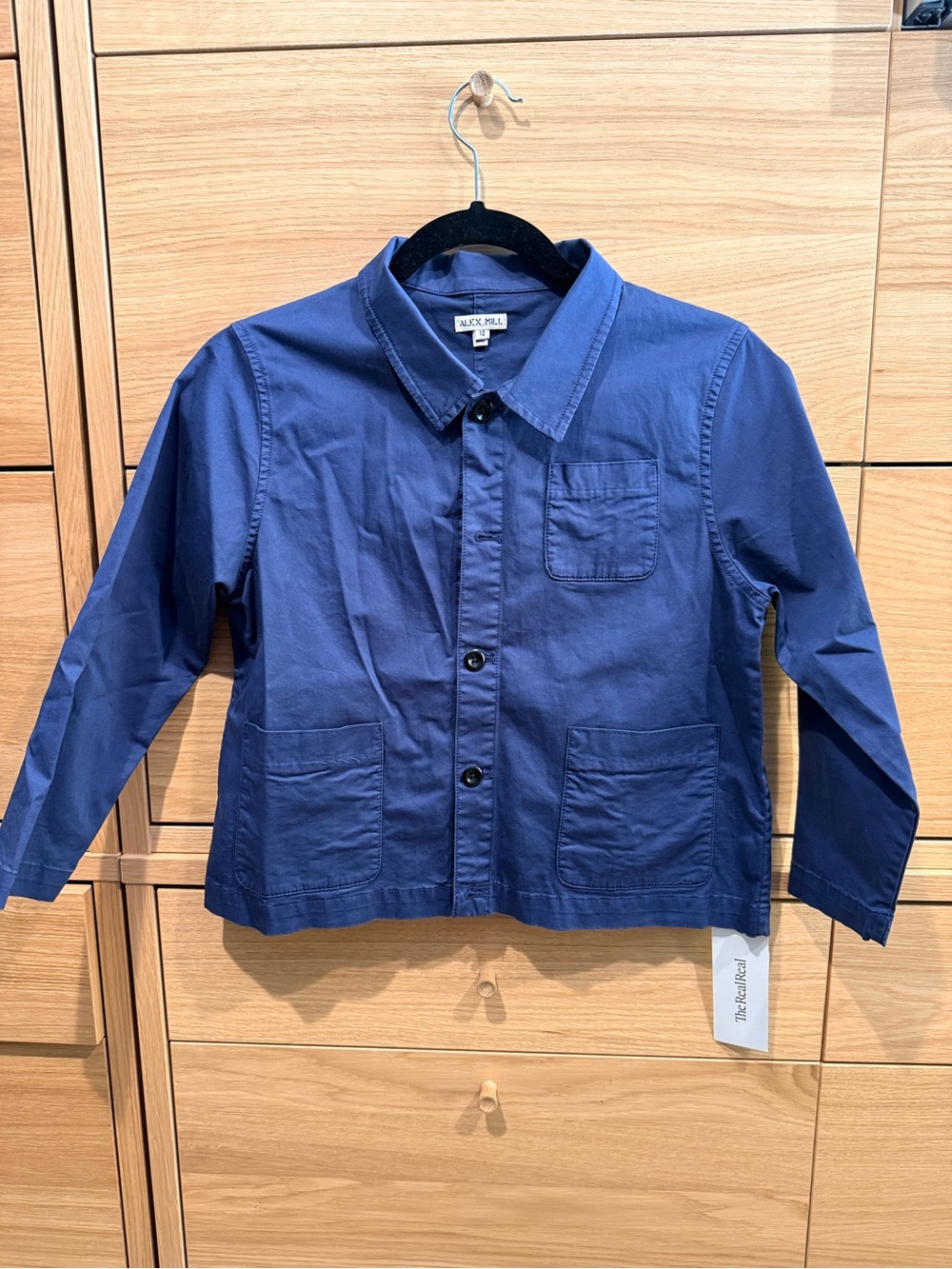 Alex Mill unisex kids size 12 Blue French farm coat Workshirt